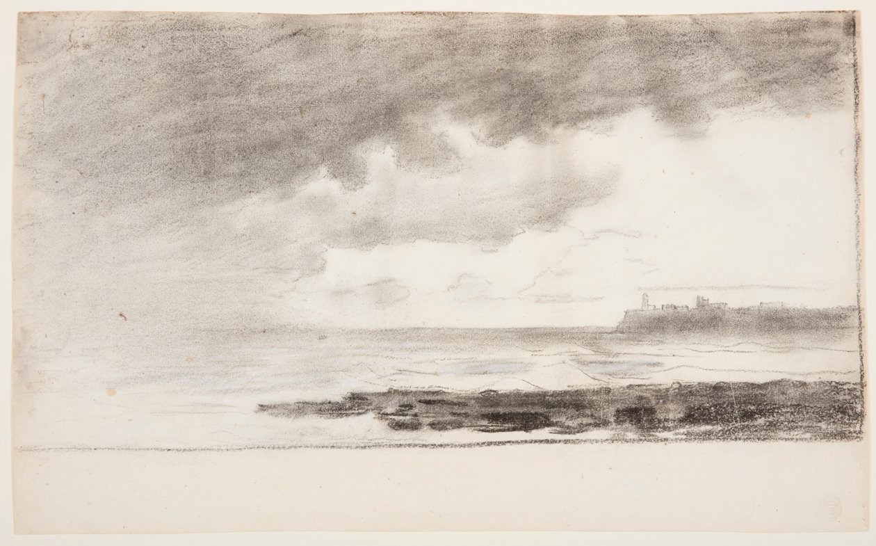 Tegning, bugten ved Cullercoats, England, 1881 af Winslow Homer