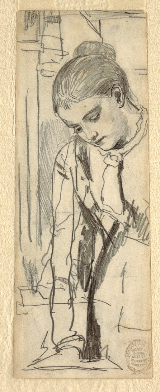 Tegning, figur af en kvinde, 1870-80 af Winslow Homer
