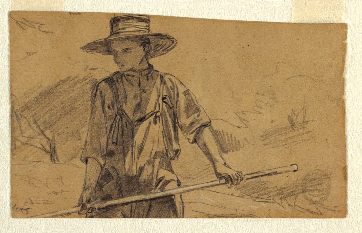 Tegning, Høslæt, ca. 1864 af Winslow Homer