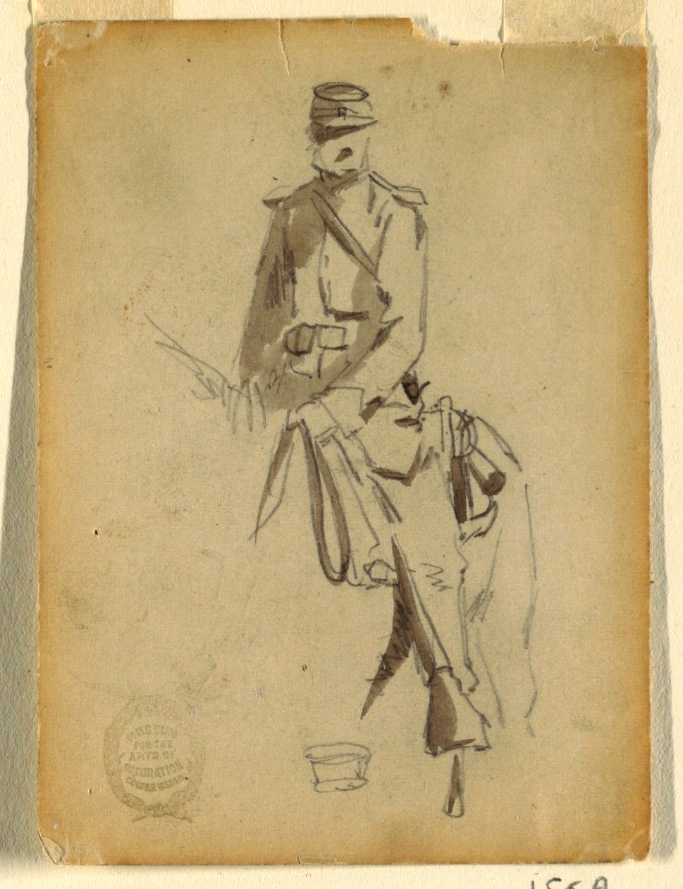 Tegning, officer i det ridende kavaleri, 1862 af Winslow Homer