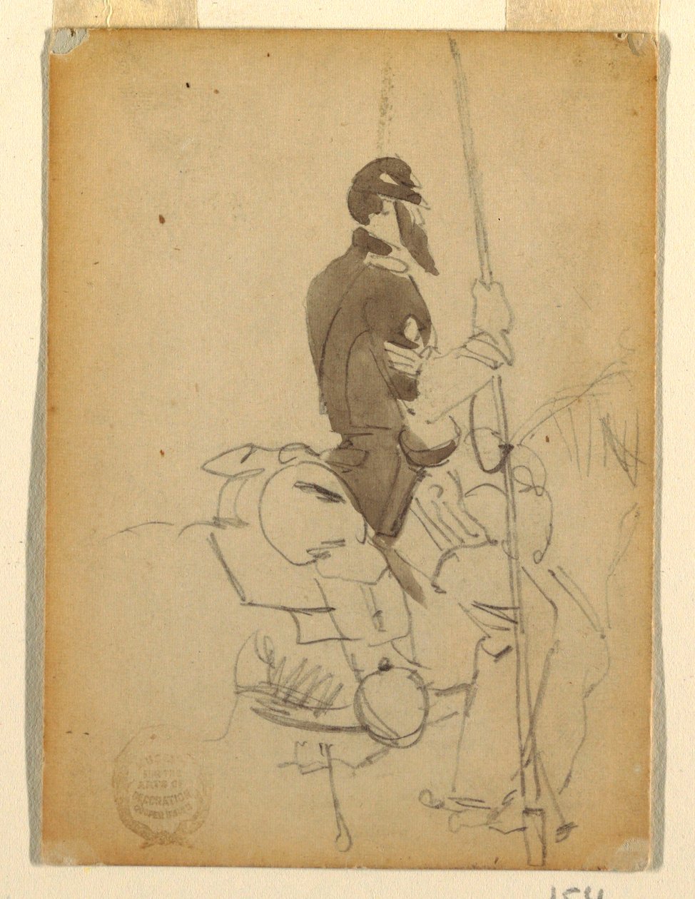 Tegning, ridende kavalerist, 1862 af Winslow Homer
