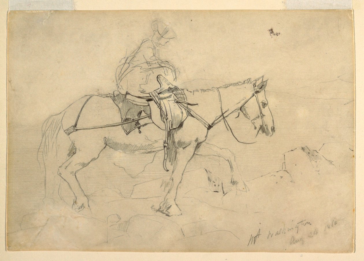 Tegning, studie til "Bridle Path, White Mountains", 24. august 1868 af Winslow Homer