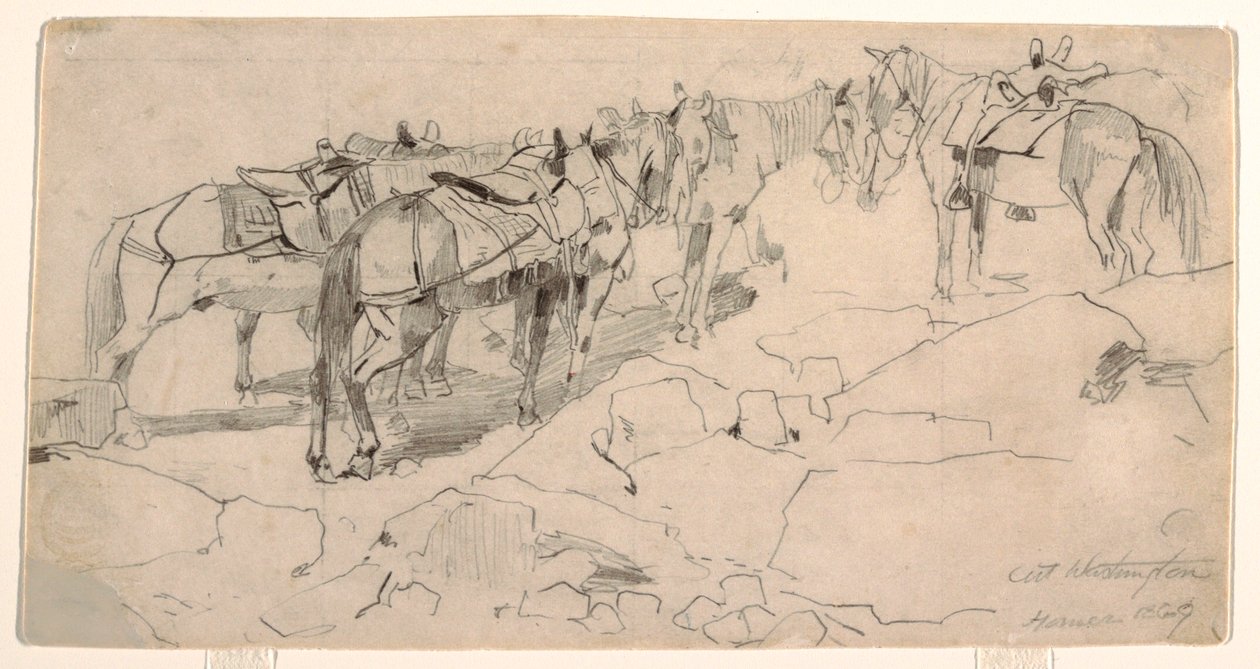 Tegning, studie til "Mount Washington" og "The Summit of Mt. Washington", 1869 af Winslow Homer
