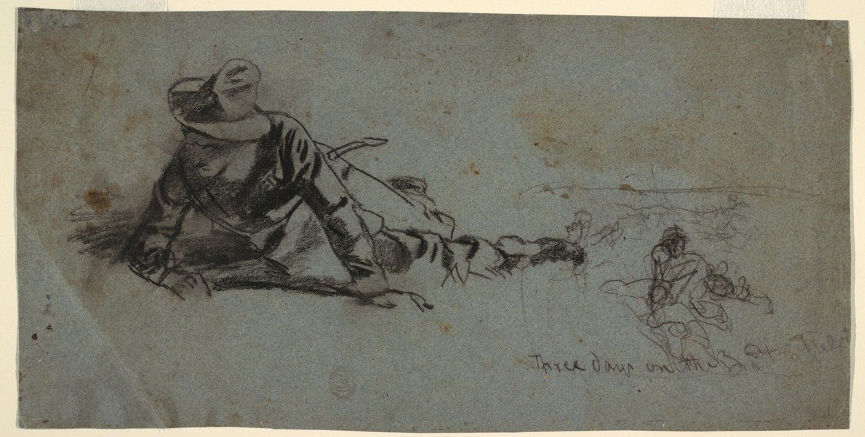 Tegning, Tre dage ved fronten, ca. 1863 af Winslow Homer