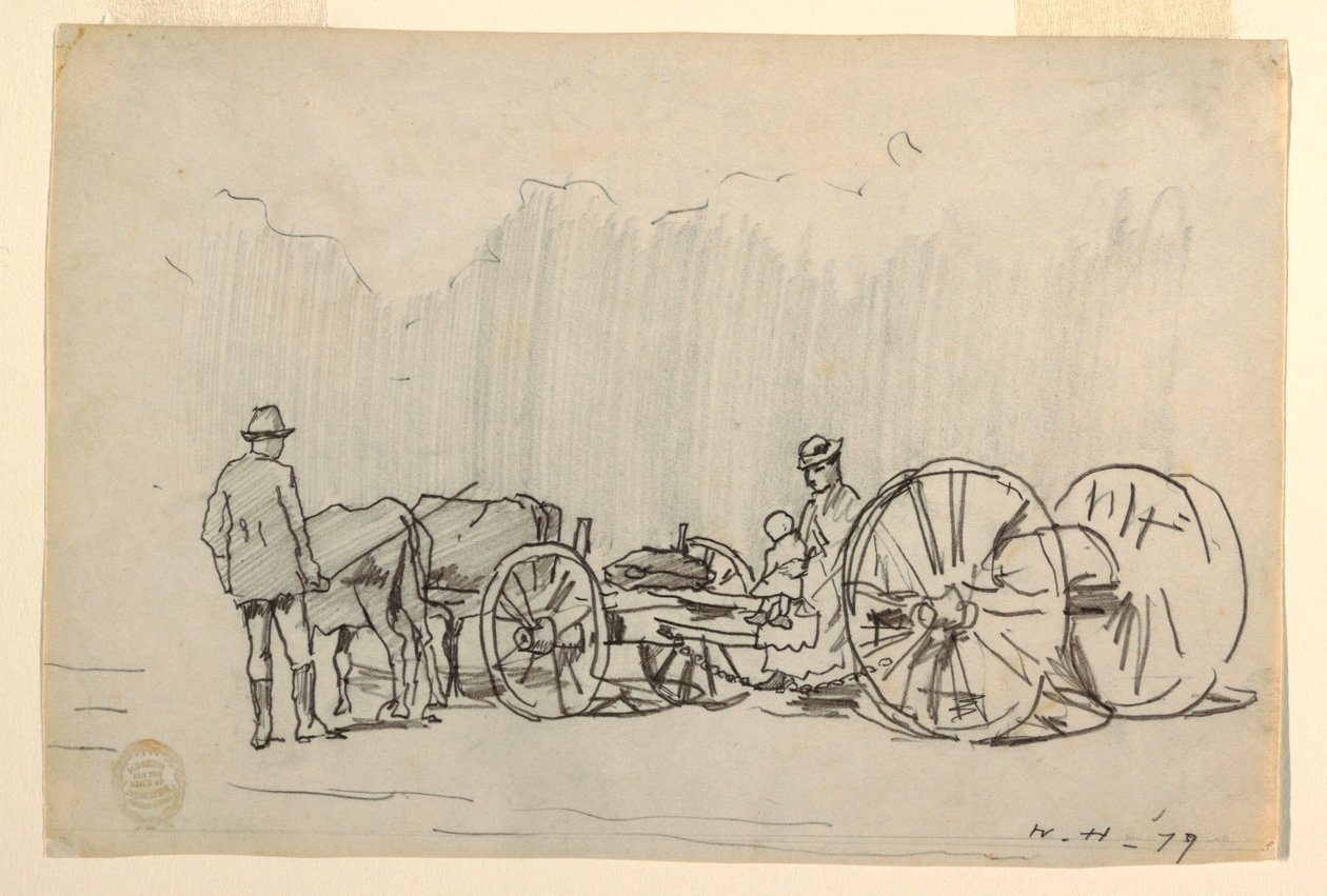 Tegning, Åg af okser, 1879 af Winslow Homer