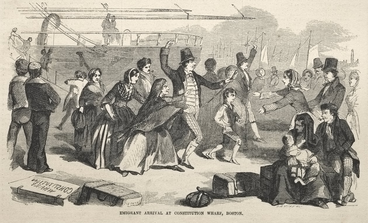 Emigranters ankomst til Constitution Wharf, Boston af Winslow Homer