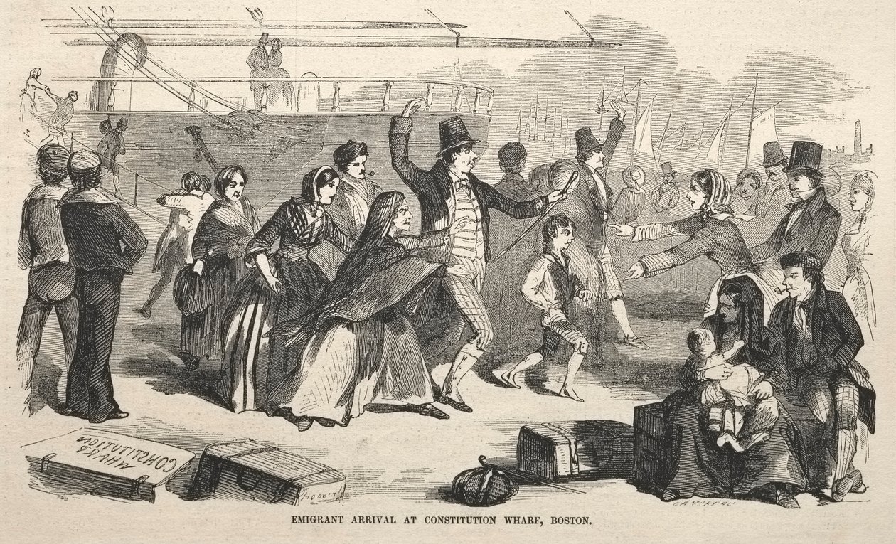 Emigrant-ankomst til Constitution Wharf, Boston, 1857. af Winslow Homer