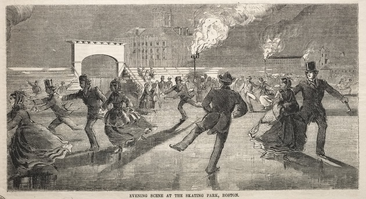Aftenstemning i skøjteparken, Boston af Winslow Homer