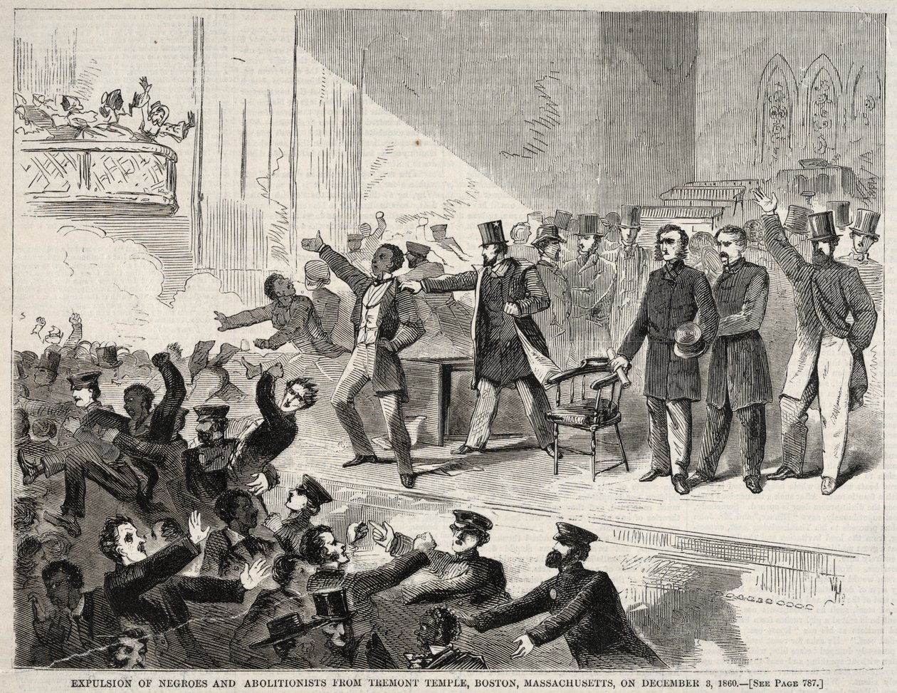 Bortvisning af negre og abolitionister fra Tremont Temple, Boston, Massachusetts, den 3. december 1860 af Winslow Homer