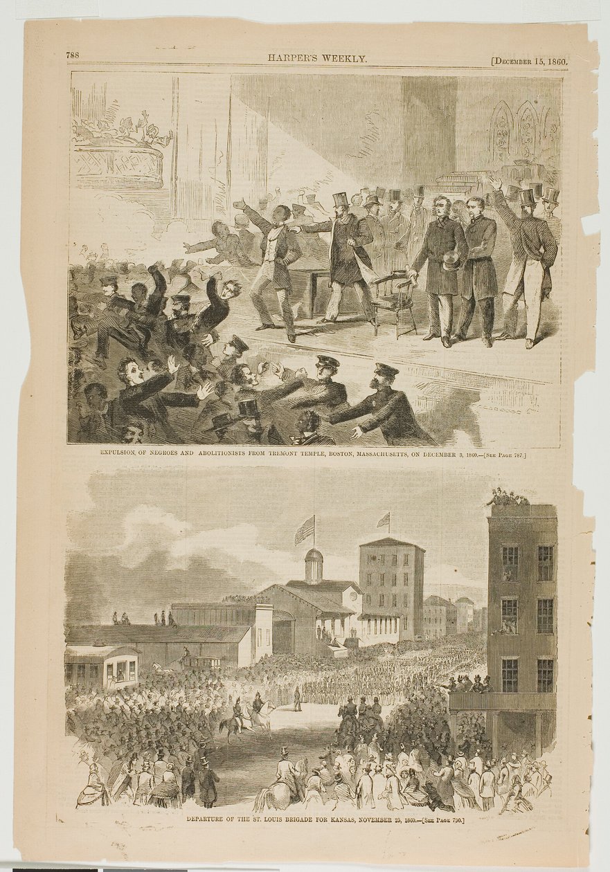 Udvisning af negre og abolitionister fra Tremont Temple, Boston, Massachusetts, den 3. december 1860 af Winslow Homer