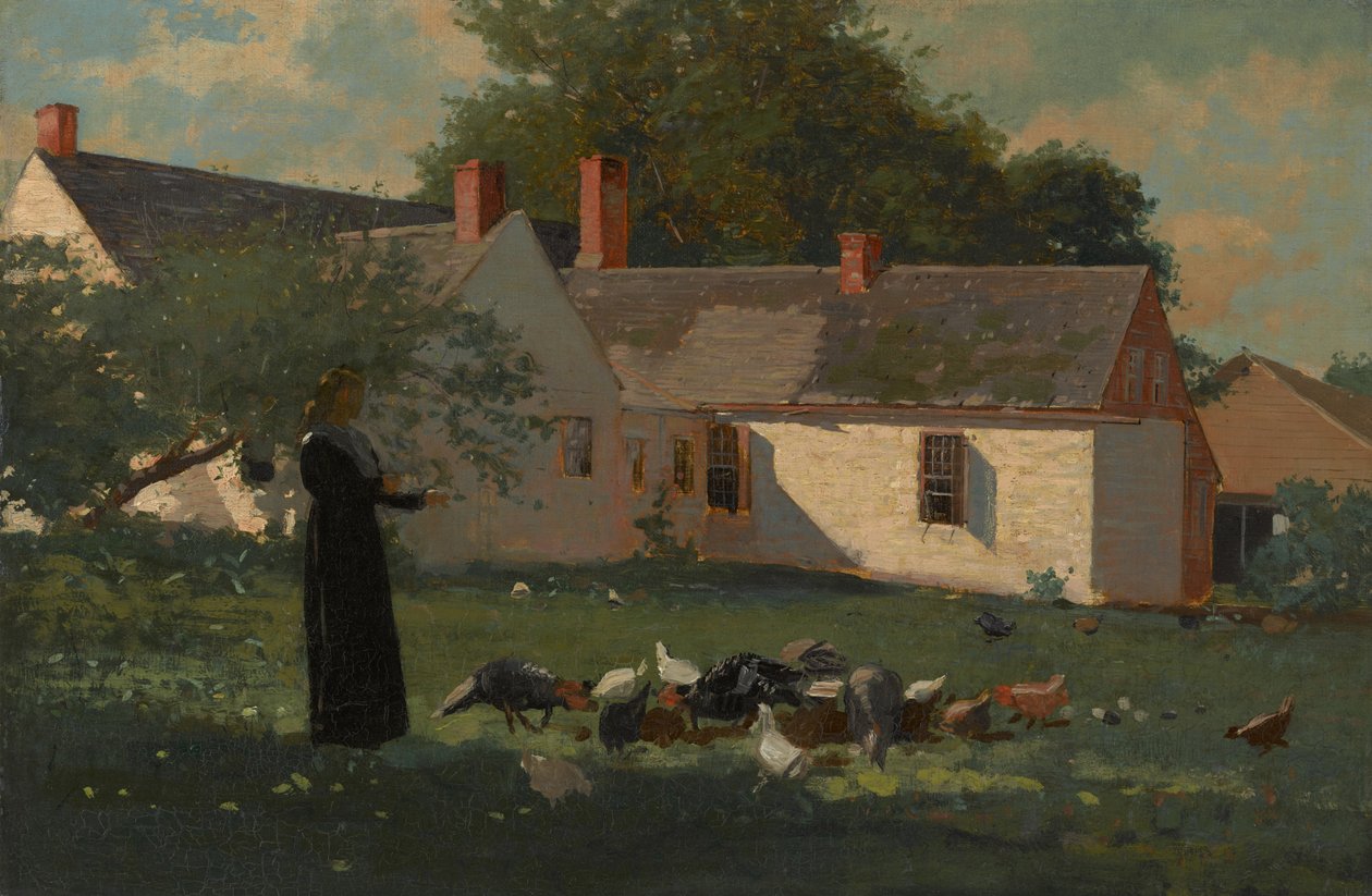 Gårdsplads, ca. 1872-74 af Winslow Homer