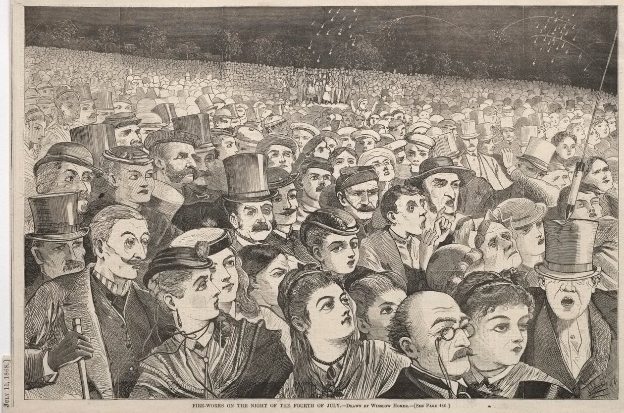Brandværker om natten til den fjerde juli 1868. af Winslow Homer