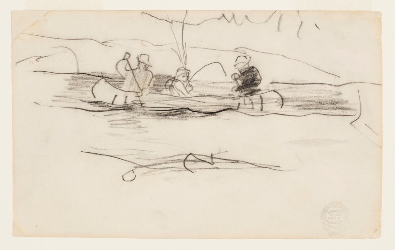 Fisker og to andre mænd i en kano af Winslow Homer