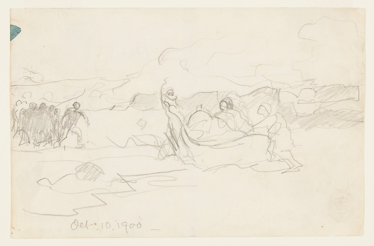 Fiskere, der strander en Dory af Winslow Homer