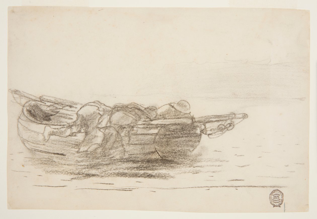 Fiskere, der klatrer over Gunwales, Cullercoats, England af Winslow Homer