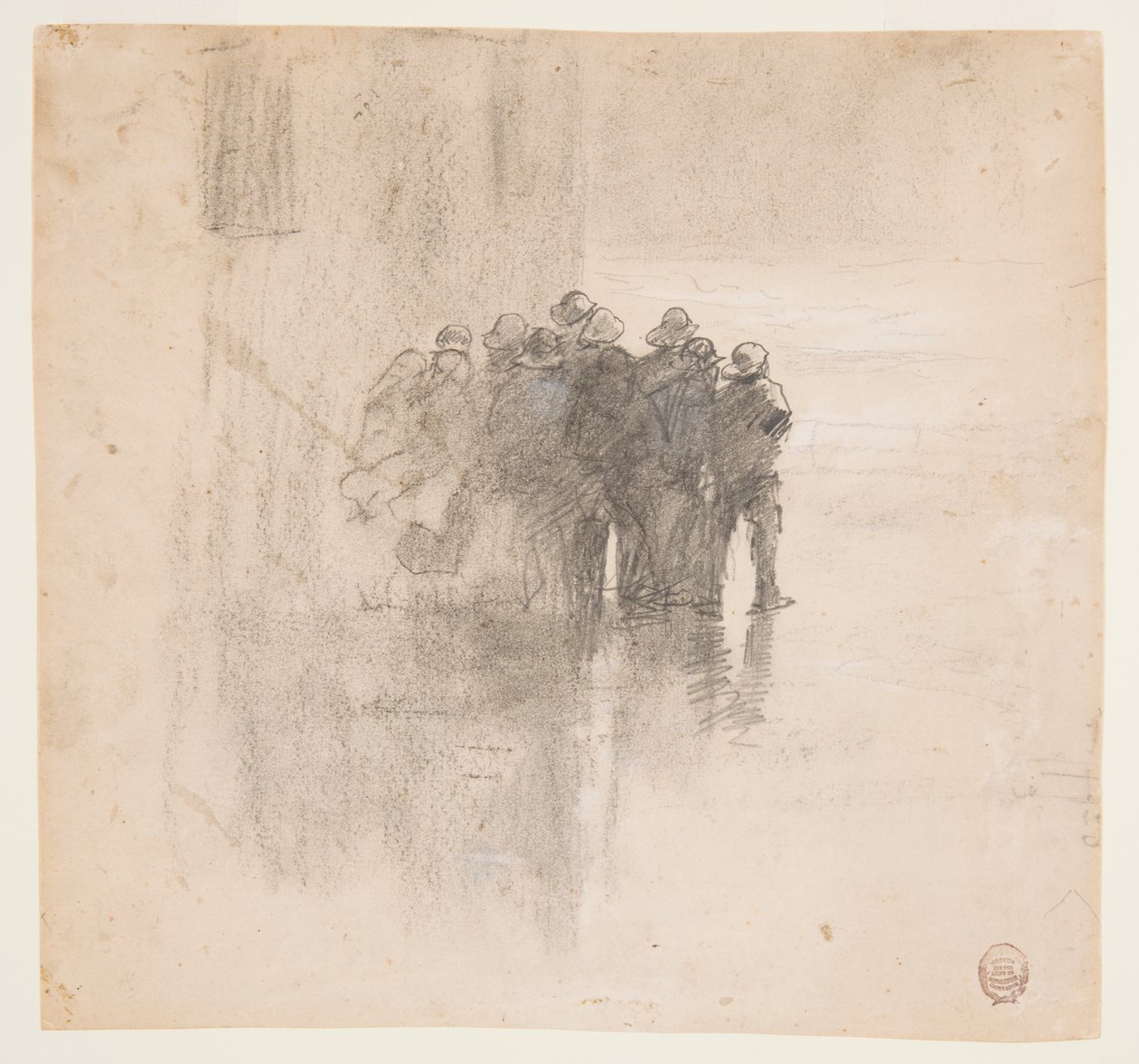 Fiskere i Oilskins, Cullercoats, England af Winslow Homer