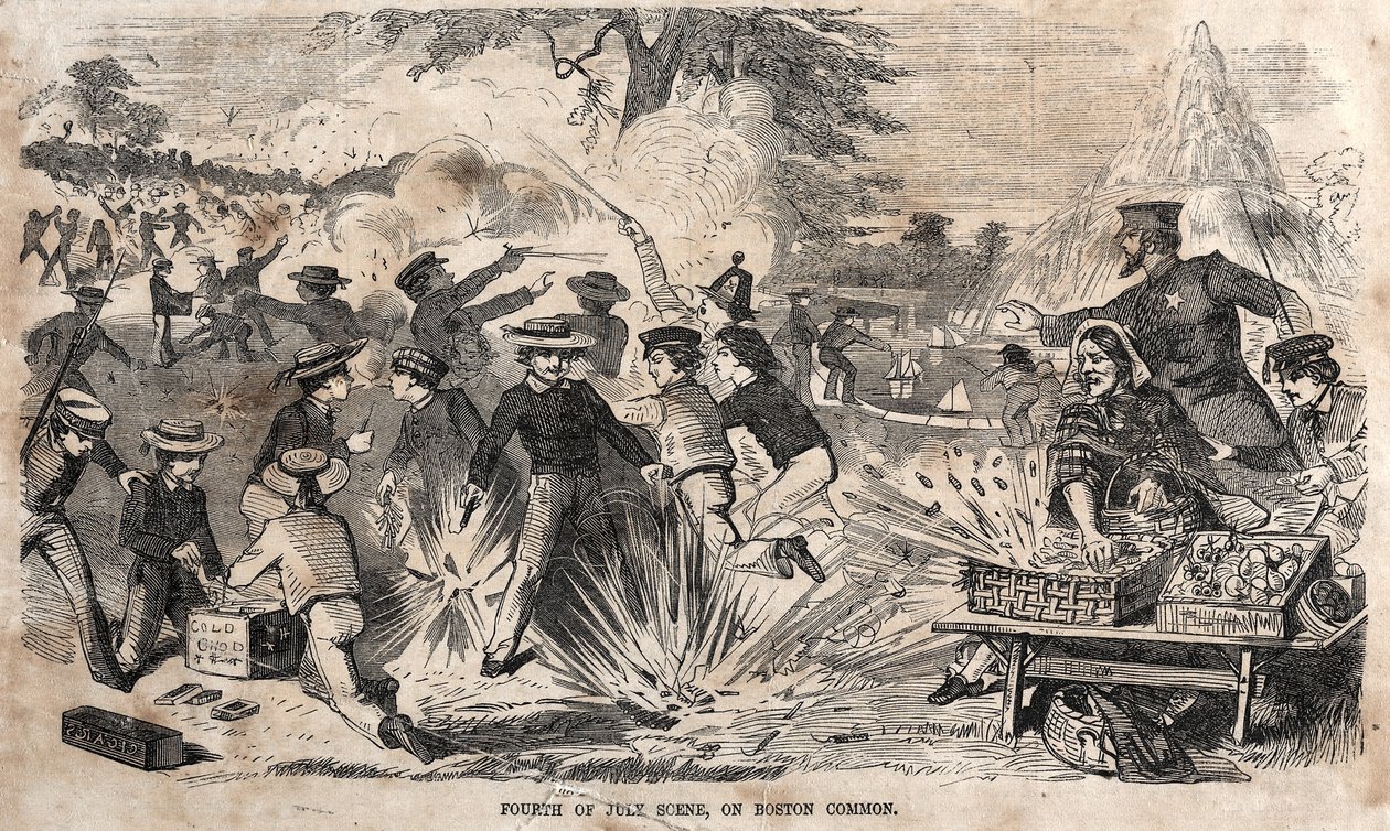 Fjerde juli scene, på Boston Common, 1859. af Winslow Homer