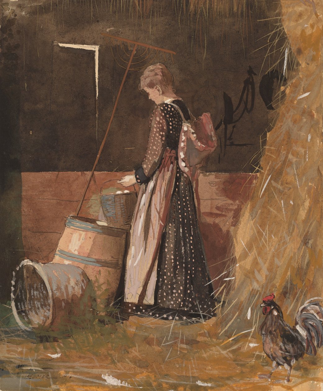 Friske æg, 1874. af Winslow Homer