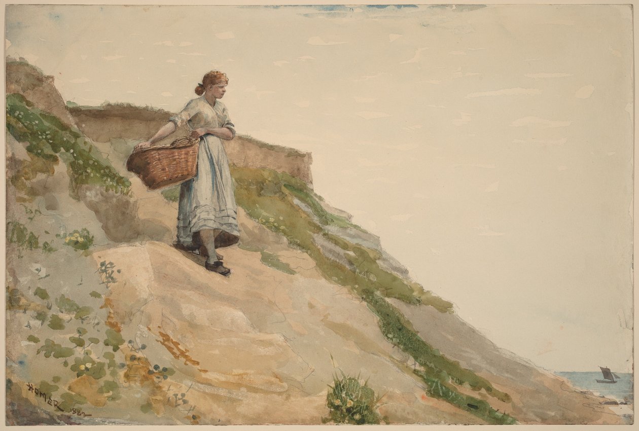 Pige med en kurv af Winslow Homer