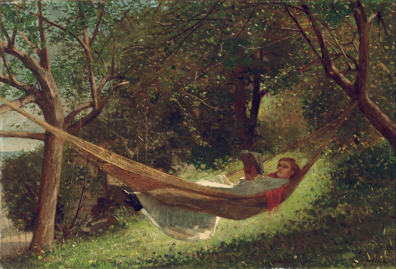 Pige i hængekøjen, 1873 af Winslow Homer