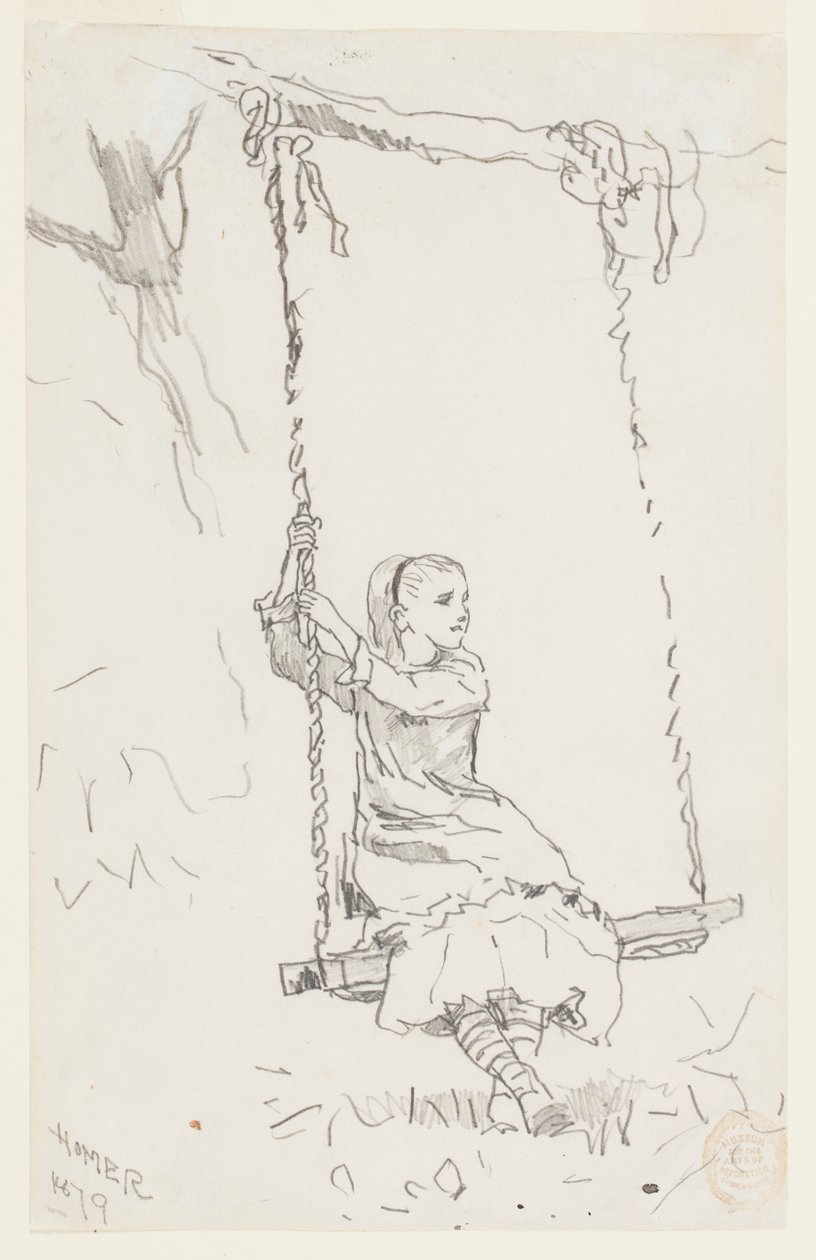 Pige på en gynge af Winslow Homer