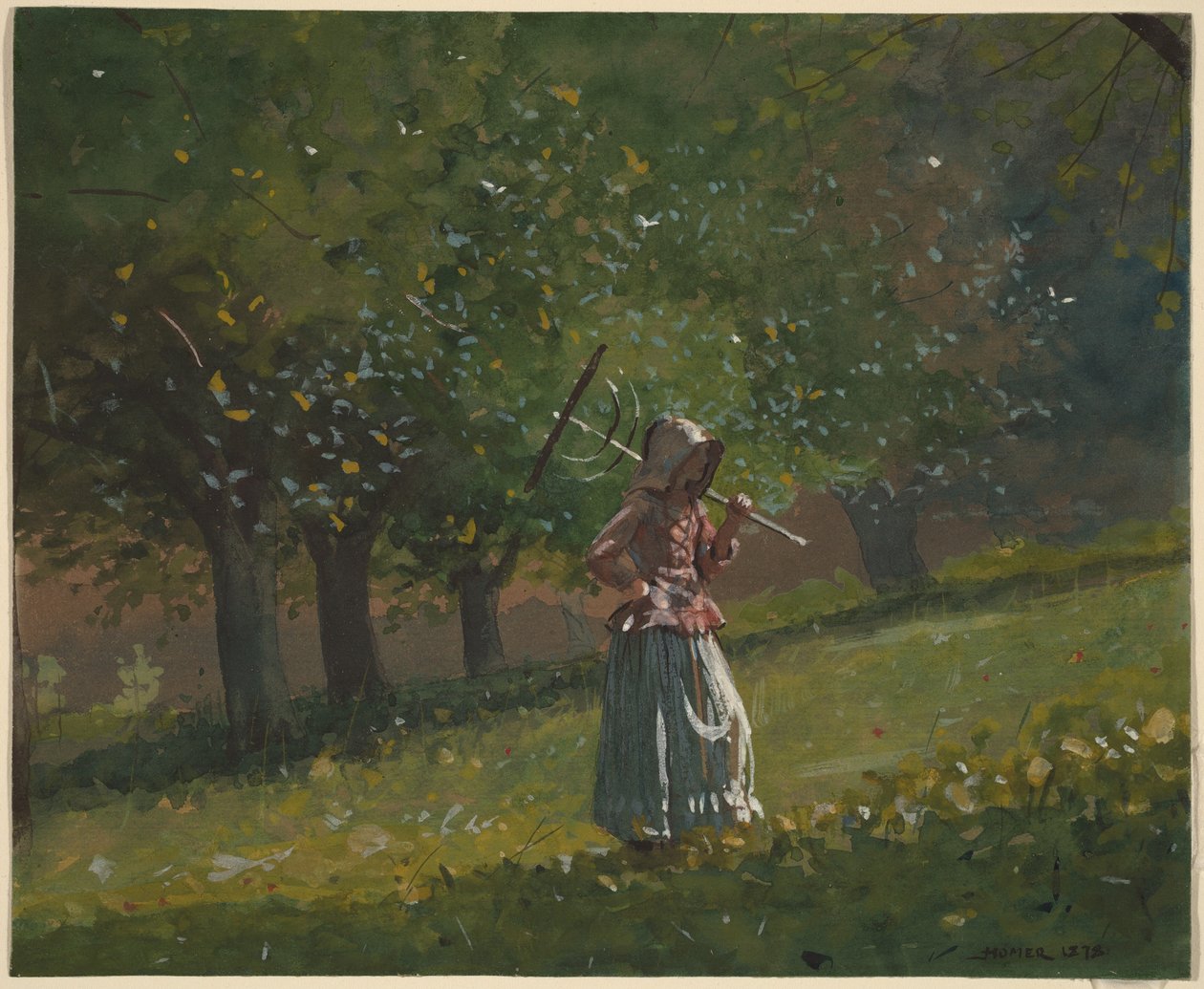 Pige med høtyv af Winslow Homer
