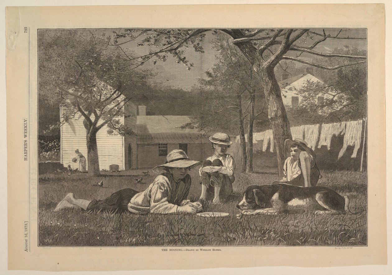 Grafisk design, "The Nooning", august 1873 af Winslow Homer