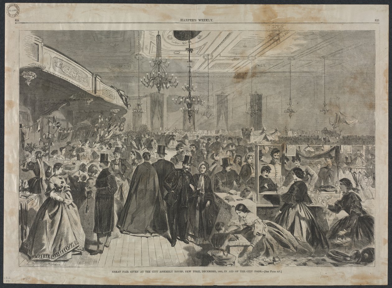 Stor messe givet i City Assembly Rooms, New York, december, 1861..., 1861. af Winslow Homer