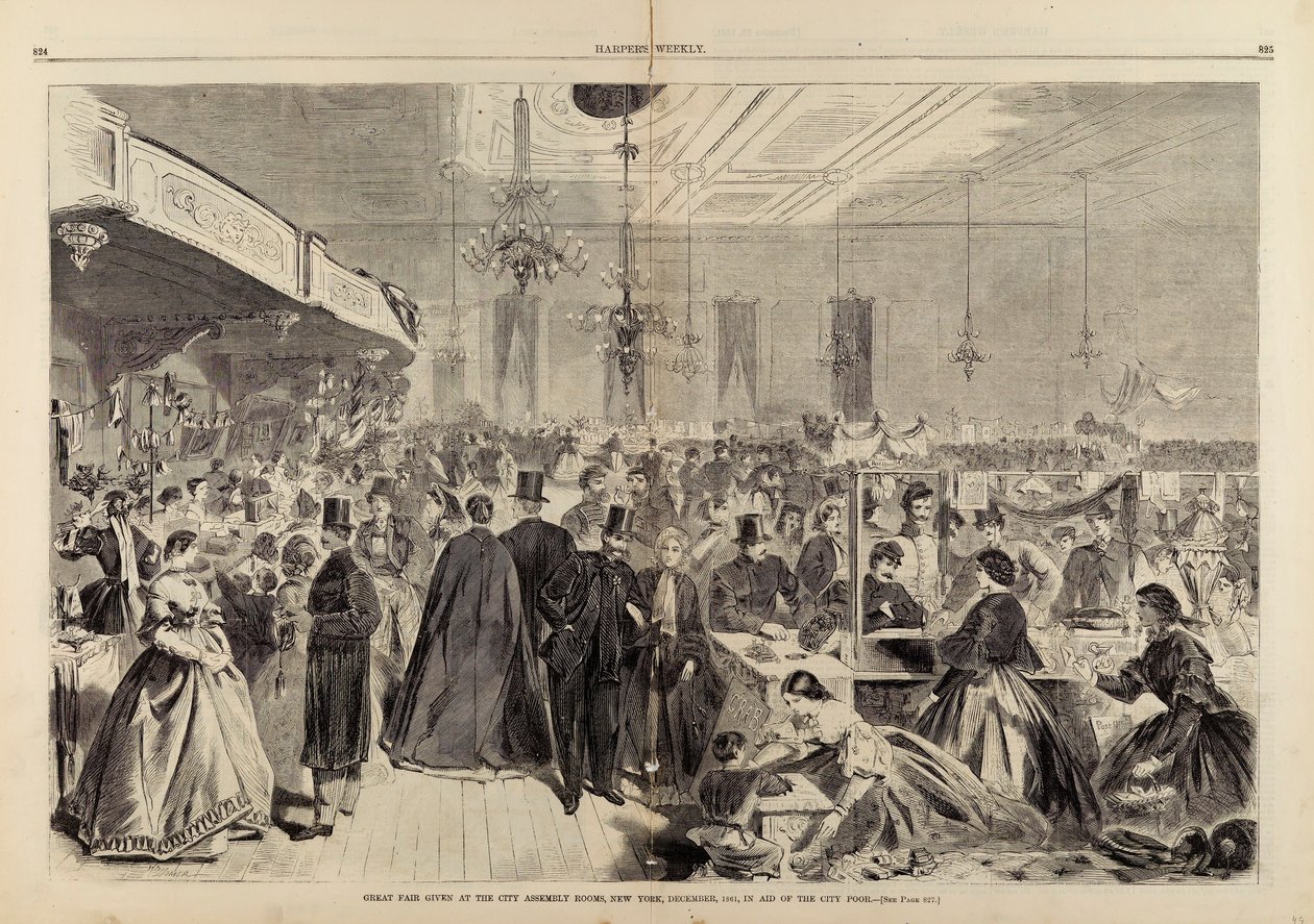Great Fair Given at the City Assembly Rooms, New York, December 1861, In Aid of the City Poor, fra Harper