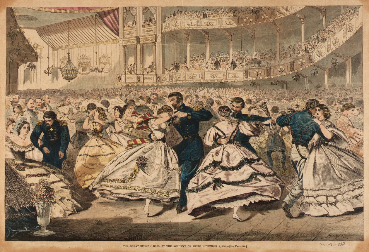 Stort russisk bal på musikakademiet - 5. november 1863 af Winslow Homer