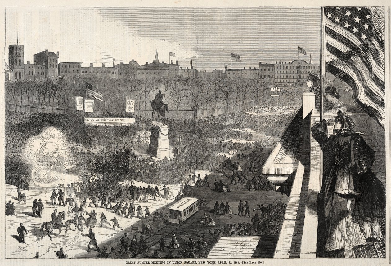Great Sumter Meeting på Union Square, New York, 11. april 1863, 1863. af Winslow Homer