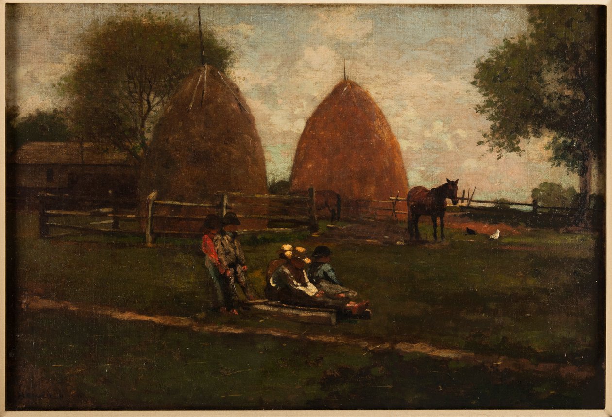 Høstakke og børn af Winslow Homer