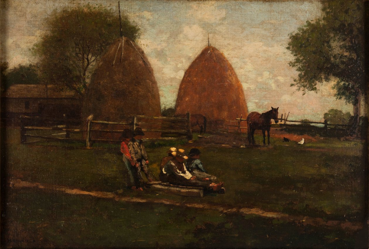 Høstakke og børn, 1874. af Winslow Homer