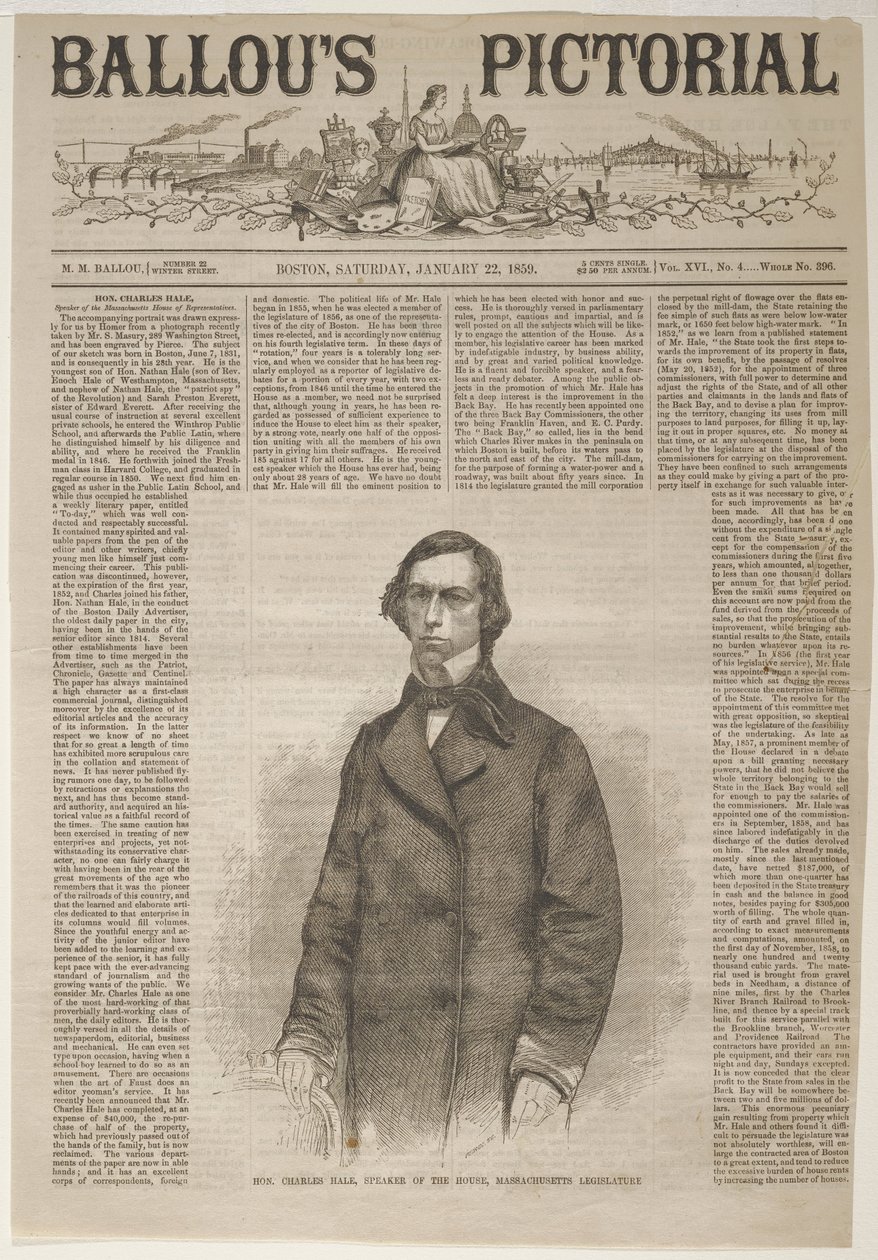 Ærede Charles Hale, formand for Repræsentanternes Hus, Massachusetts