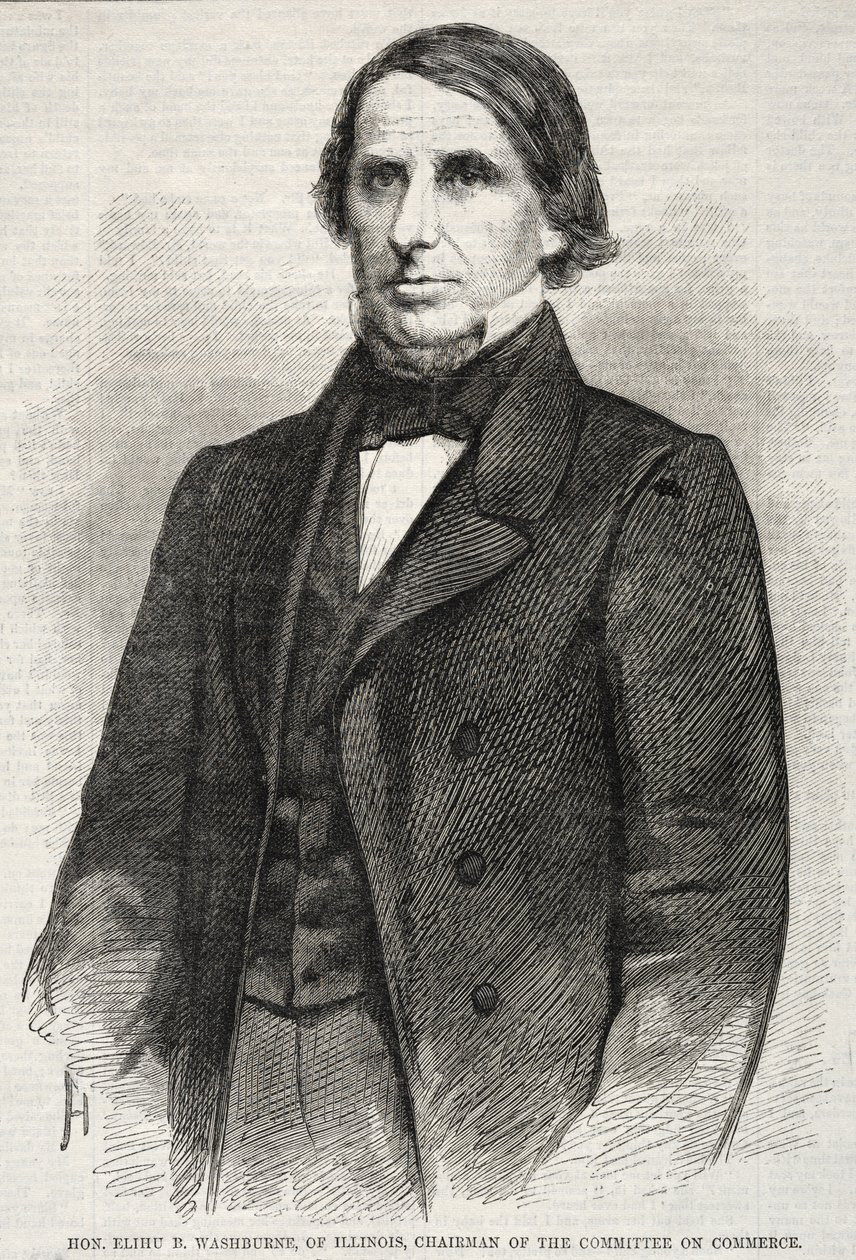 Hon. Elihu B. Washburne, fra Illinois, formand for komitéen for handel, 1860. af Winslow Homer