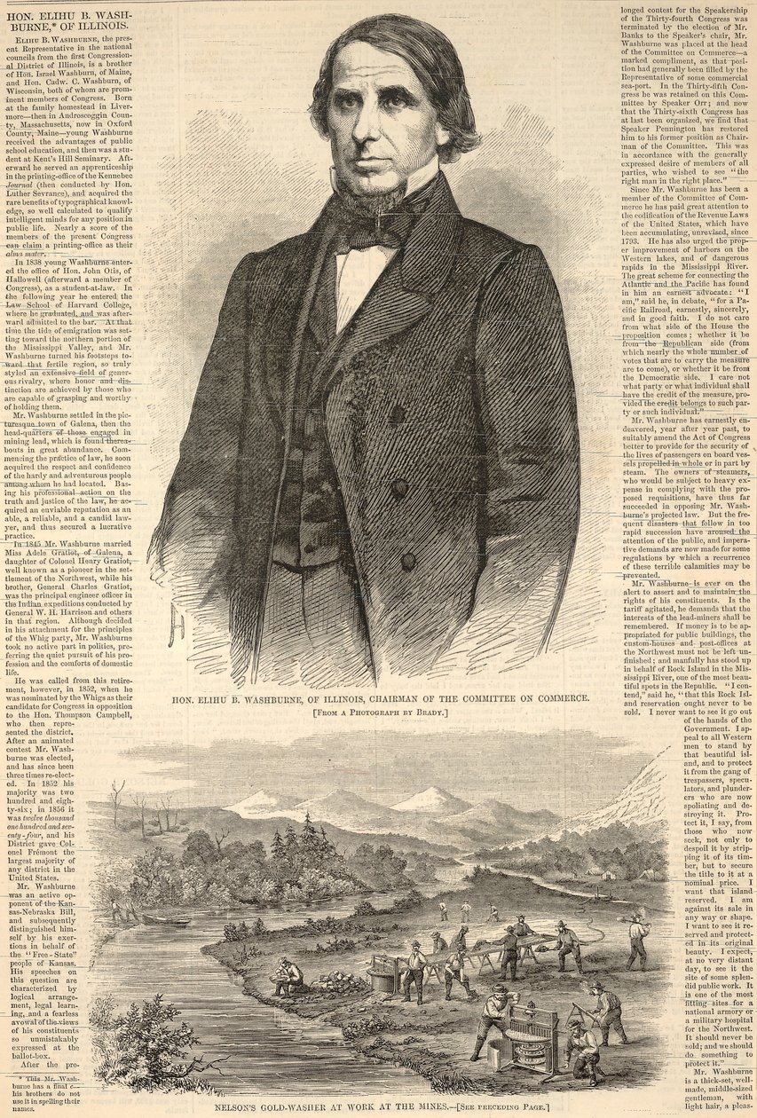 Ærværdige Elihu B. Washburne fra Illinois, formand for Handelsudvalget, fra Harper