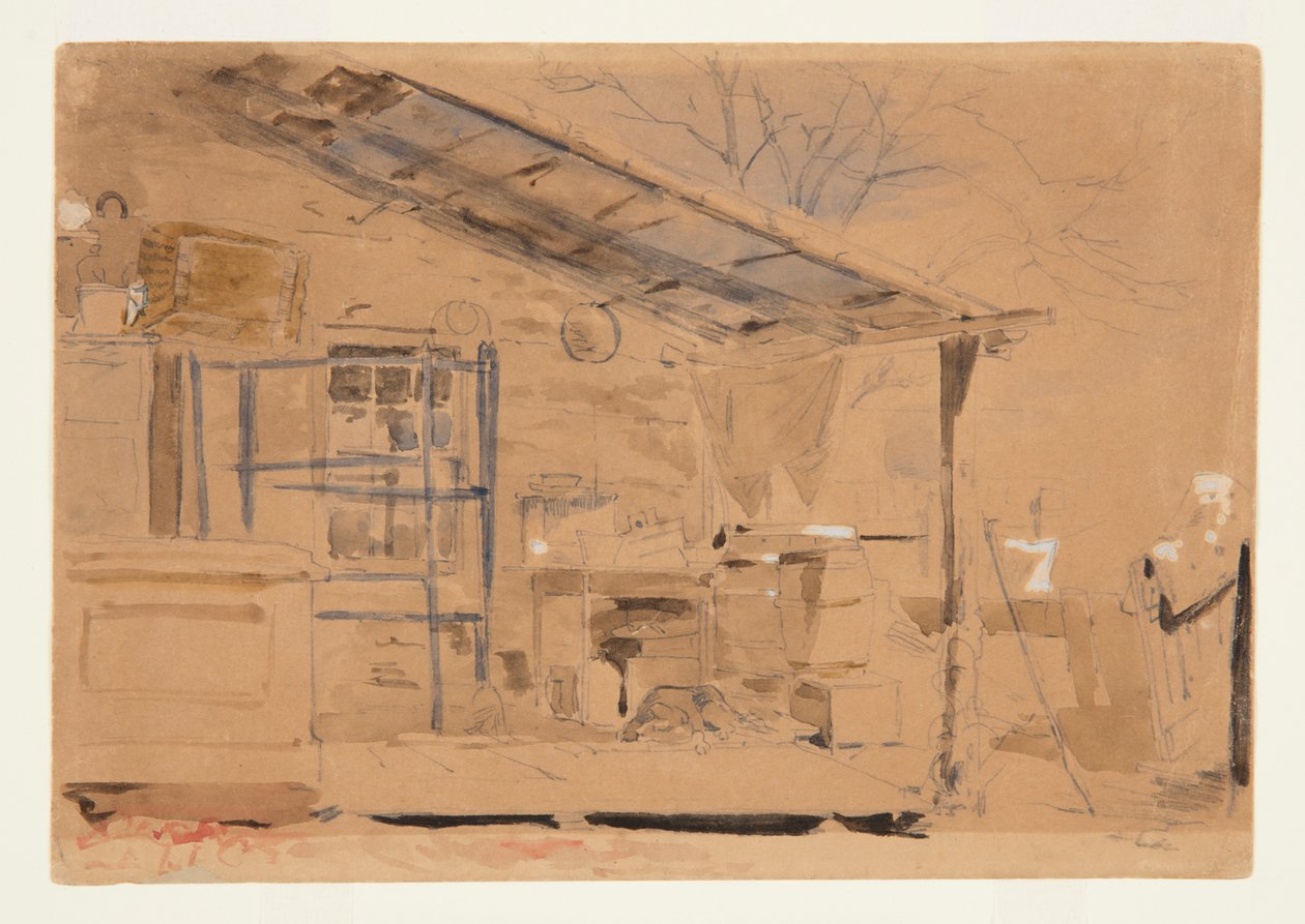 Hus med veranda af Winslow Homer