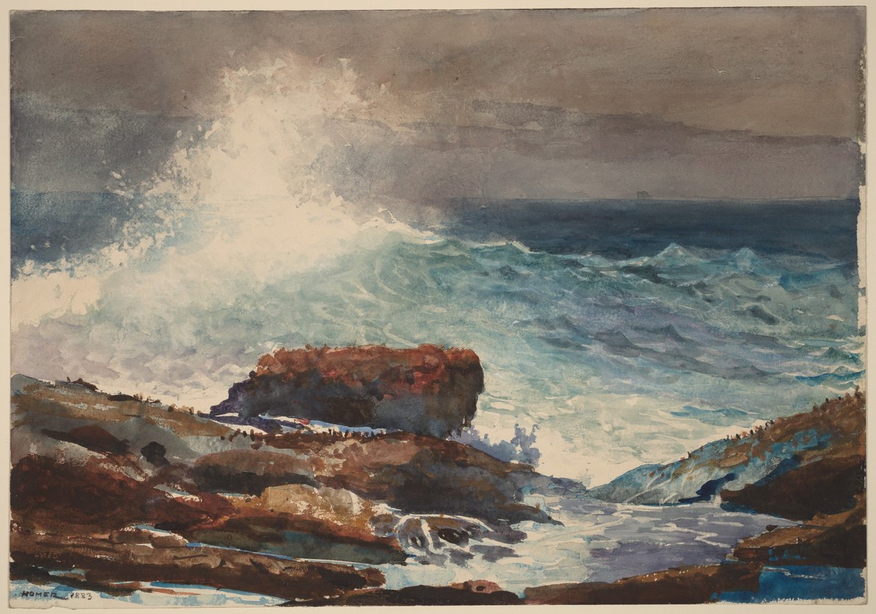 Stigende tidevand, Scarboro, Maine af Winslow Homer