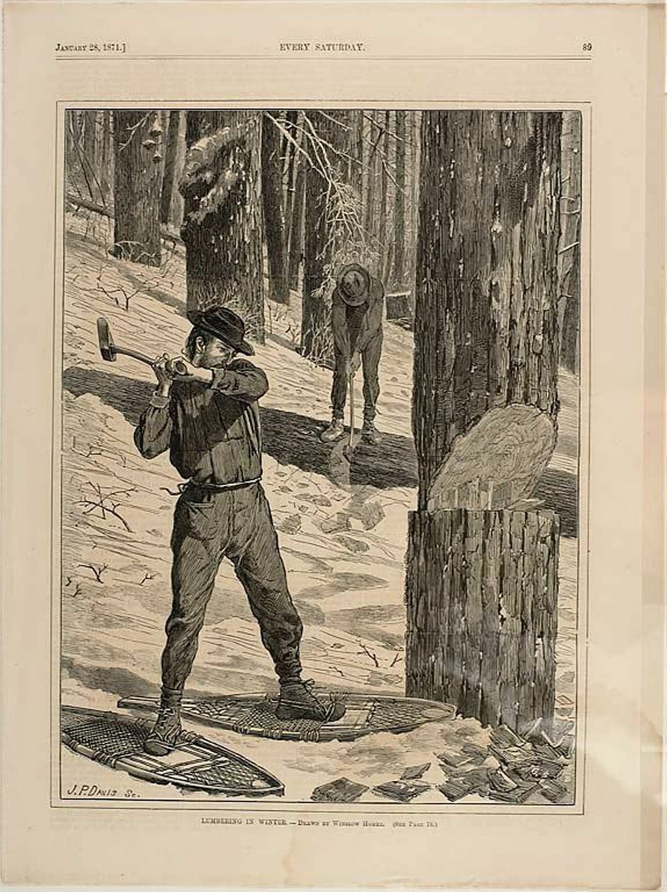 Tømmer om vinteren af Winslow Homer