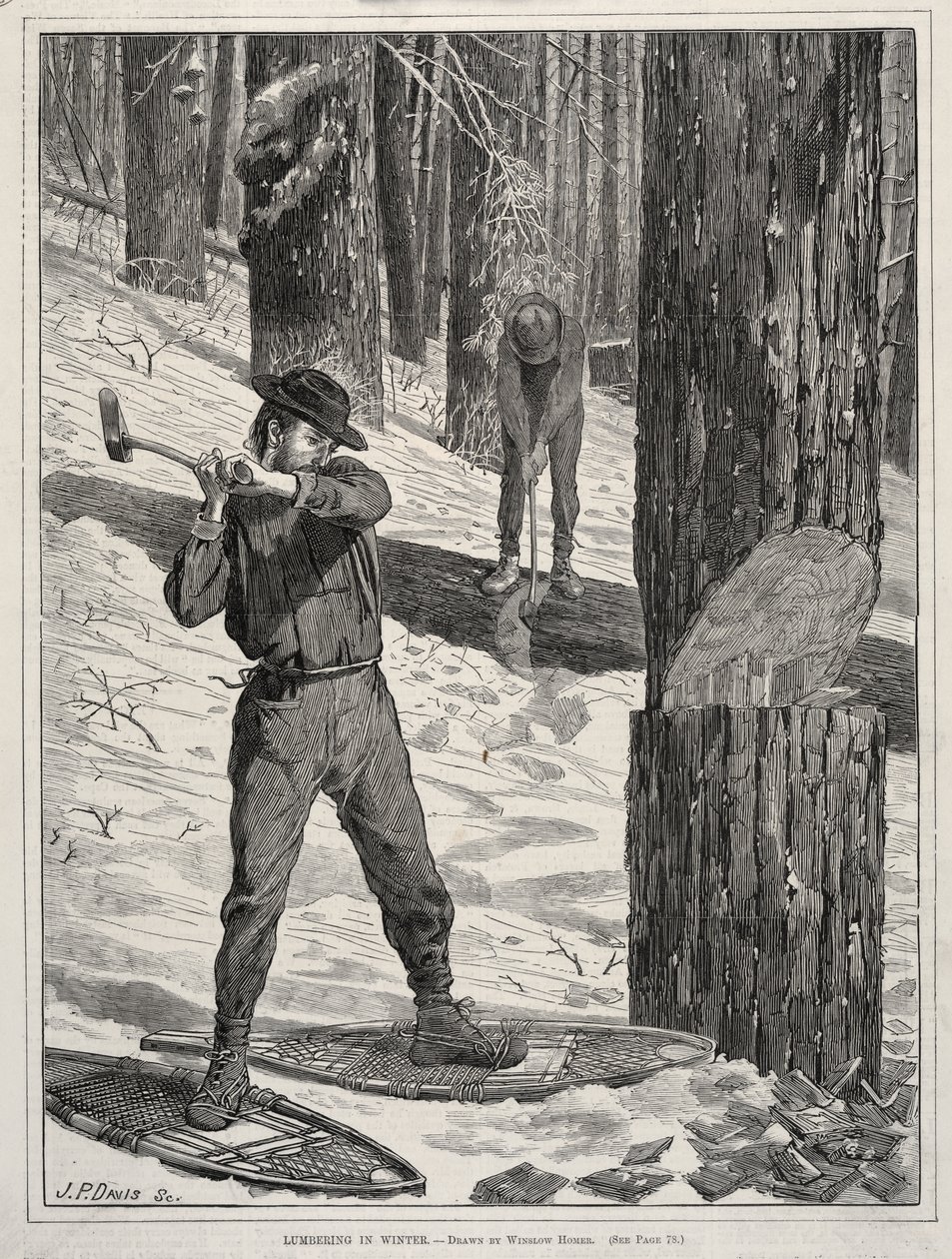 Skovhugst om vinteren af Winslow Homer