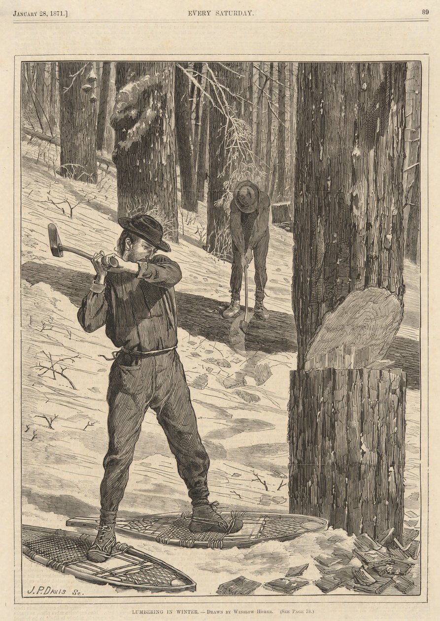 Tømmer om vinteren, fra hver lørdag den 28. januar 1871 af Winslow Homer