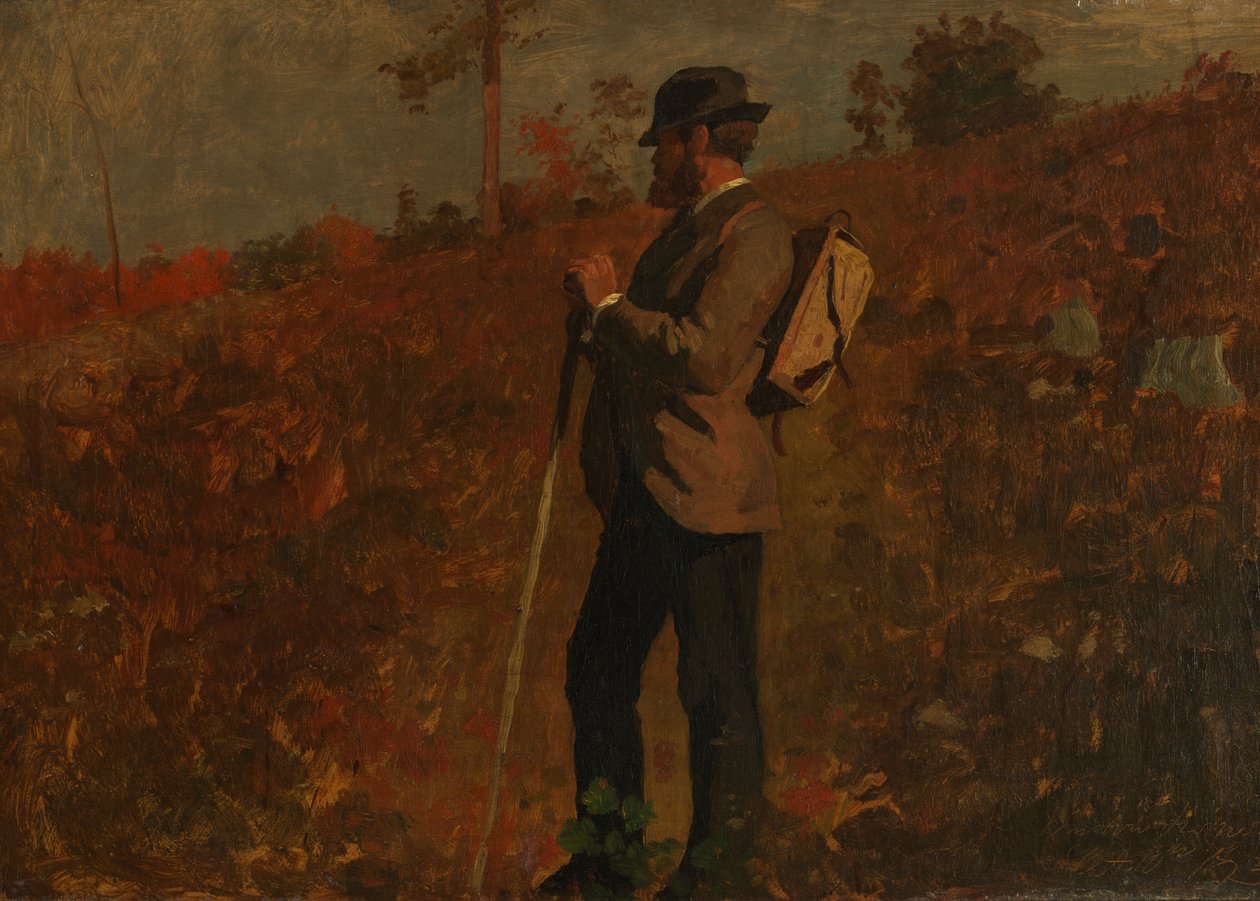 Mand med en rygsæk af Winslow Homer