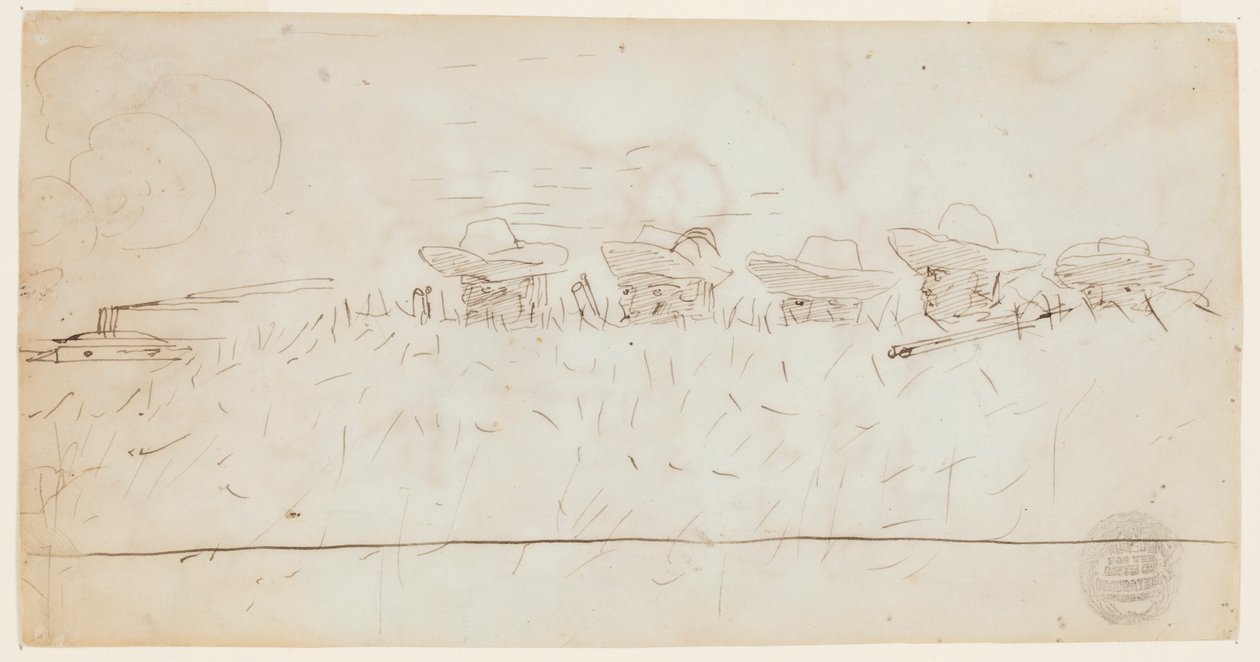 Mænd, der kigger over jordarbejder af Winslow Homer
