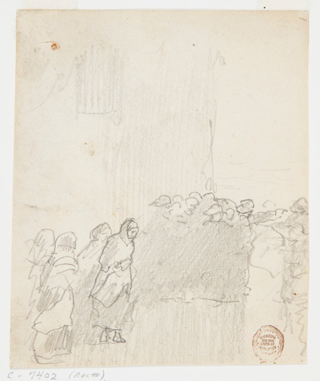 Mænd og kvinder ser ud til havet, Cullercoats, England af Winslow Homer