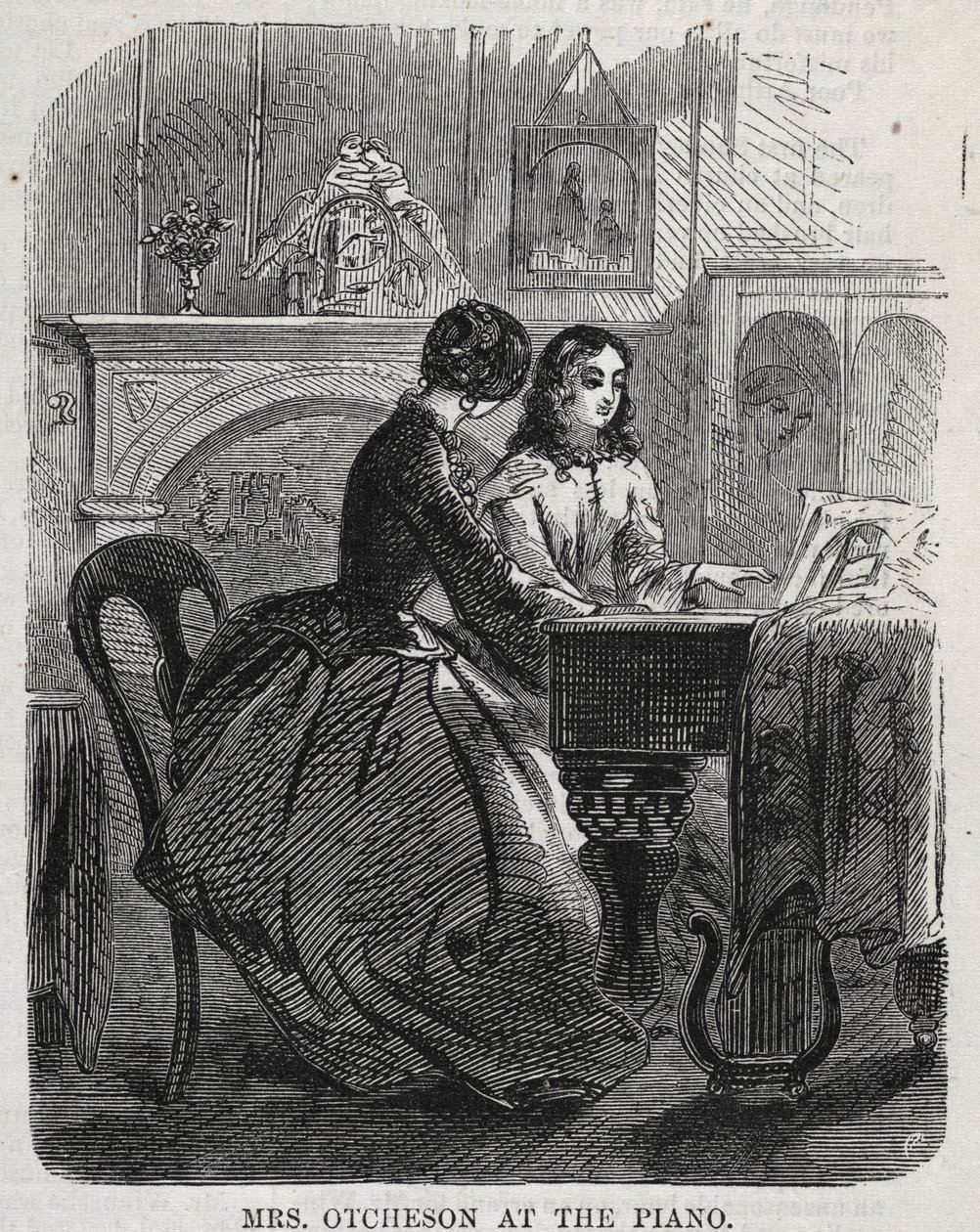 Mrs. Otcheson ved klaveret, 1860. af Winslow Homer