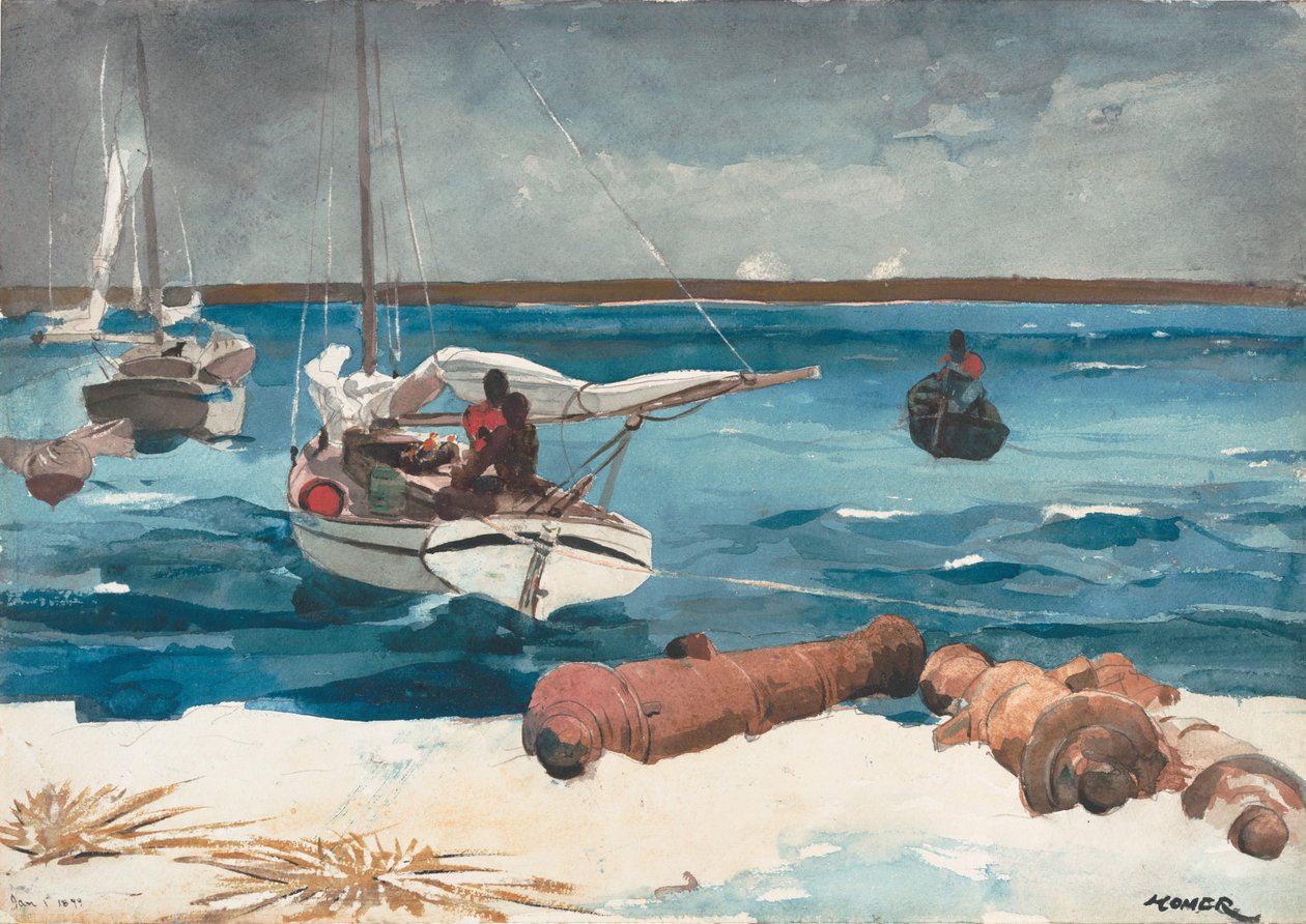 Nassau, 1899 (wc og grafit på råhvidt vævet papir) af Winslow Homer