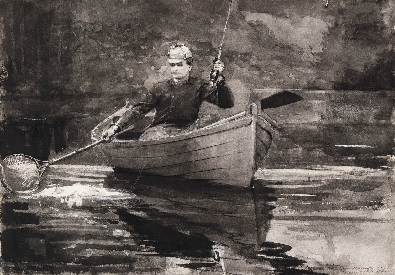 At få fisken i nettet af Winslow Homer