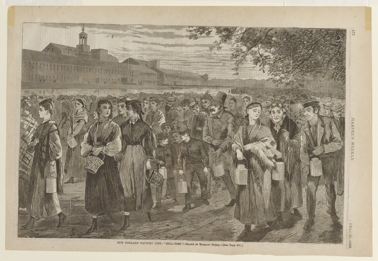 Fabrikslivet i New England – Klokkeslæt af Winslow Homer