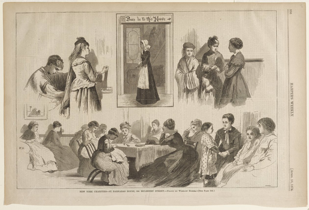New Yorks velgørenhedsorganisationer - St. Barnabas House, 304 Mulberry Street af Winslow Homer