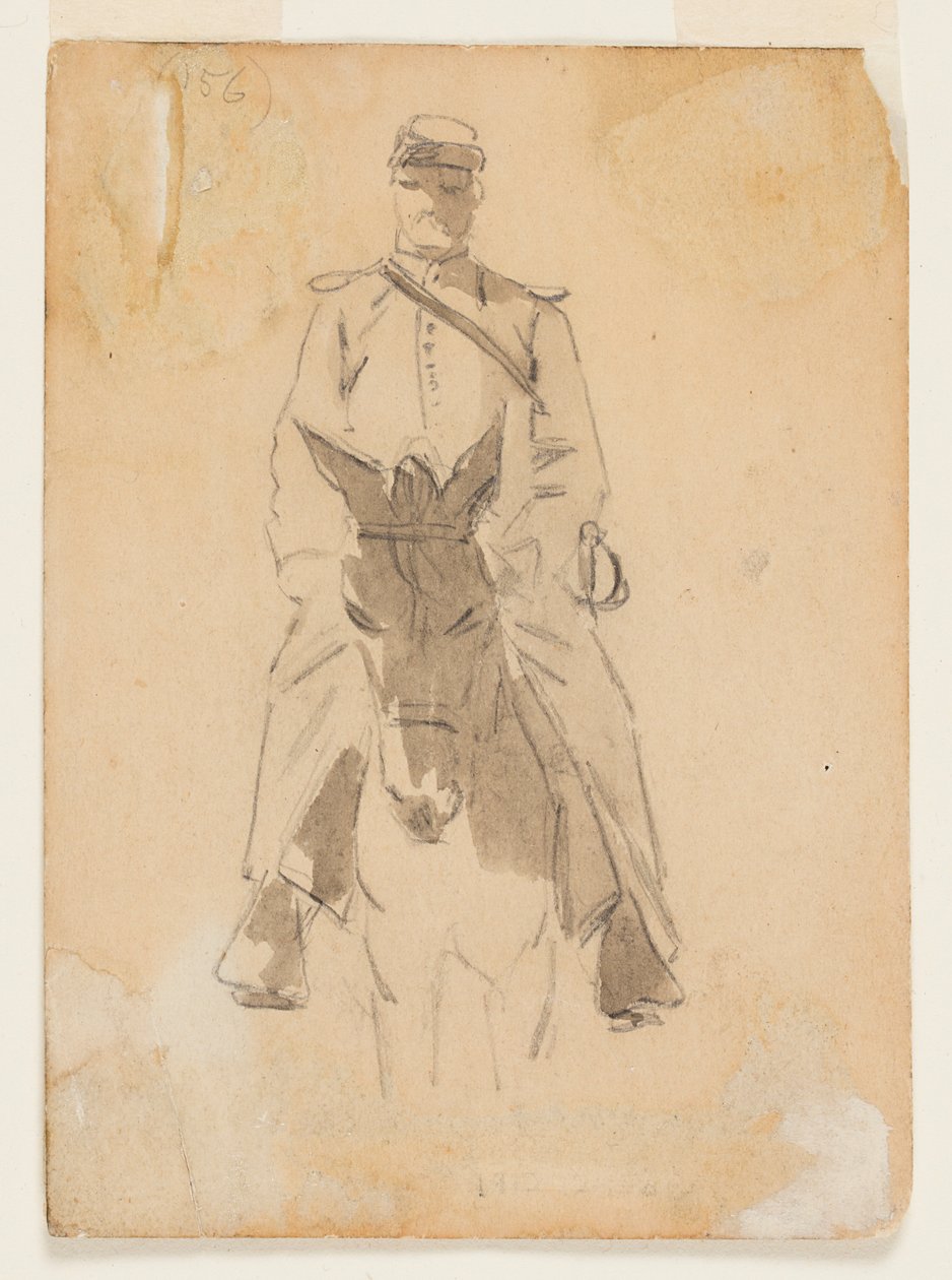 Officer og leder af en hest af Winslow Homer